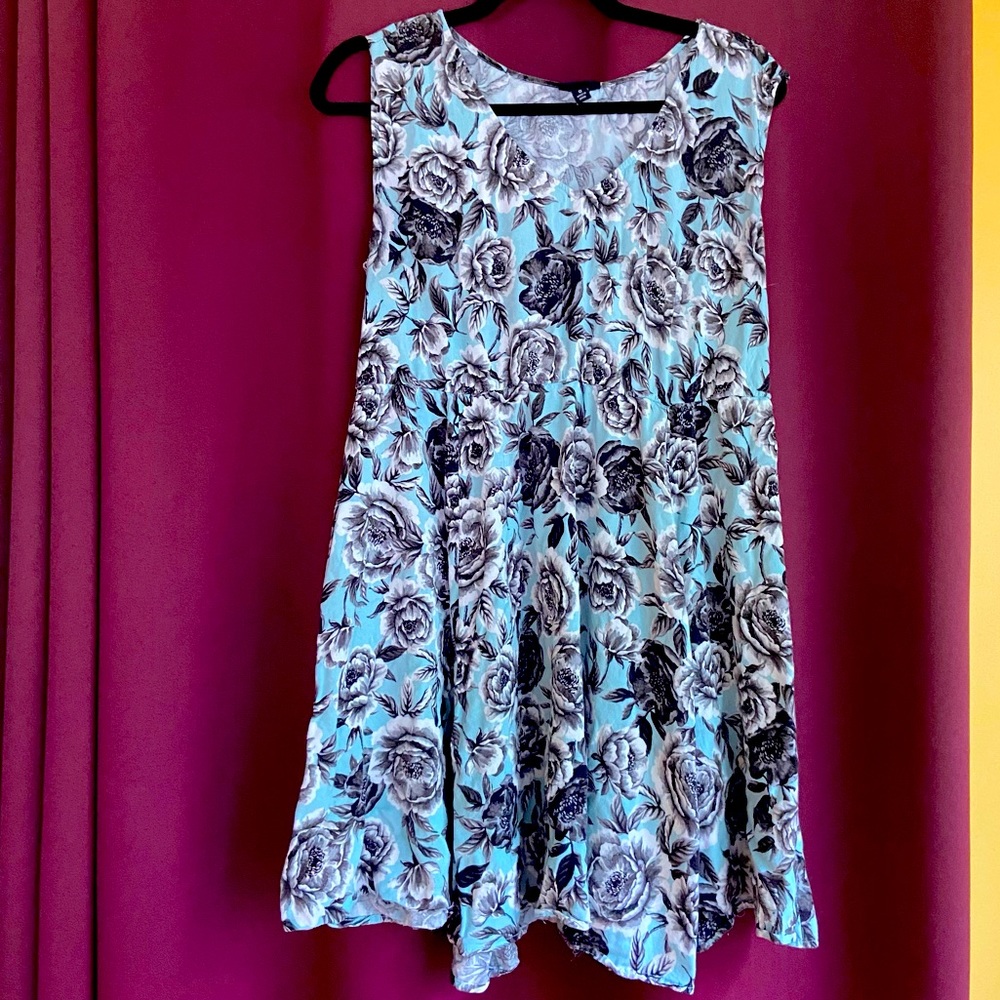 Torrid Minty Blue Floral Dress